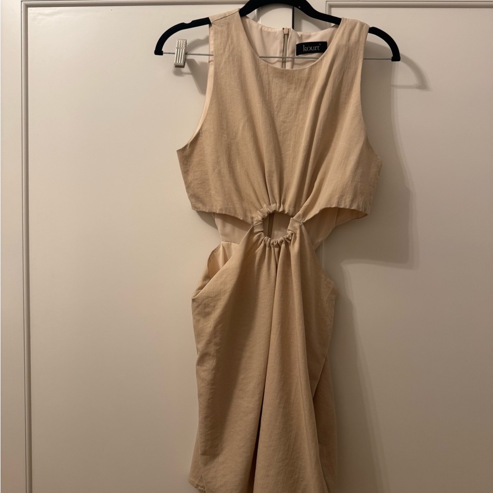 Beige keyhole dress